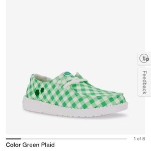 Kids Green Plaid Shoes